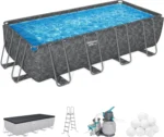 Intex 32 ft x 16 ft x 52 inch Rectangular Swimming Pool Set with Maintenance - Image 15