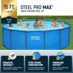 Bestway Steel Pro Max 15' x 48" Round Above Ground Pool Kit - Image 2