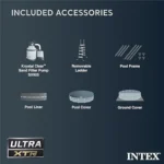 Intex Ultra XTR Frame 14' x 42" Round Above Ground Outdoor Swimming Pool Set with Sand Filter Pump, Ladder, Ground Cloth, and Pool Cover - Image 4
