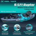 Reel Yaks Raptor Modular Fishing Kayak – 9.5ft Lightweight Sit On Top Kayak for Adults & Youth – Stable & Portable, Ideal Space-Saving Design for Travel – 380lbs Capacity - Image 6