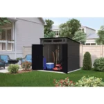 Suncast Modernist 7 ft. x 7 ft. Resin Vertical Pent Storage Shed with Floor Kit - Image 3