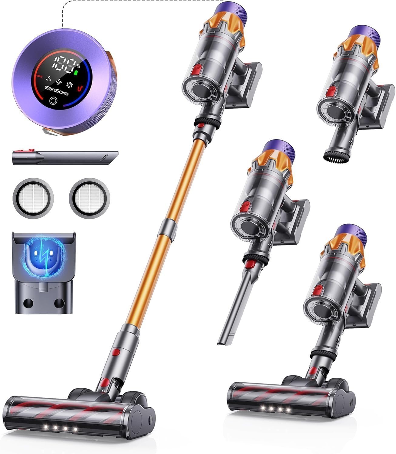 hjadsh.jpg Cordless Vacuum Cleaner, 550W 45KPA 60 Mins Runtime Self-Standing Vacuum - Image 1